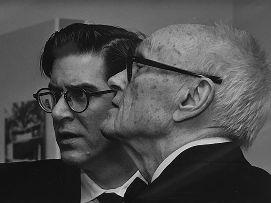 Terence Riley and Philip Johnson in 1992, unidentified photographer